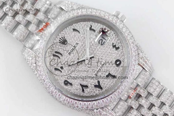 Jubilee Diamonds Datejust TWF 41 Arabic Full on A2824 Dial Edition SS Markers Best Bracelet 1:1 0214